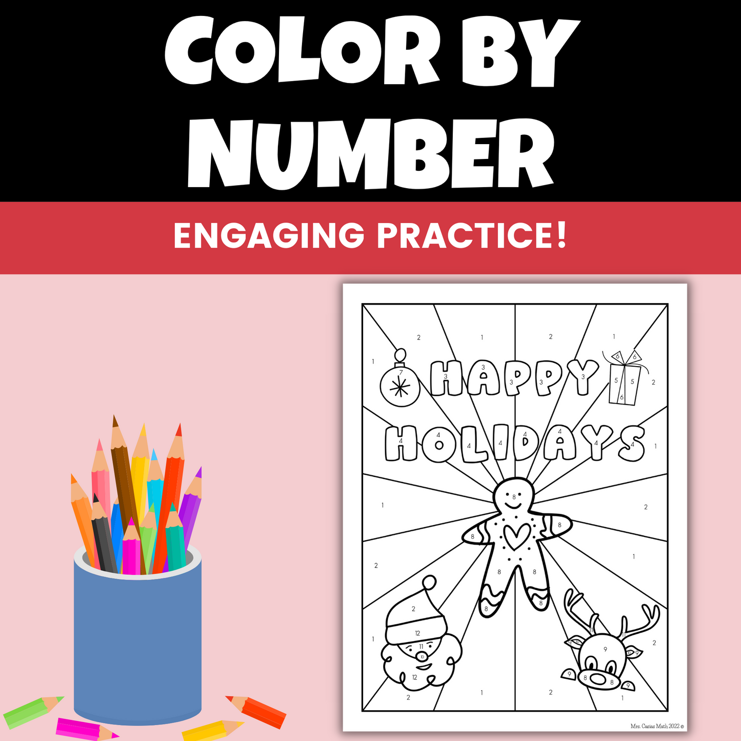 Holiday Math Activity 8th Grade Slope Christmas Coloring Worksheet