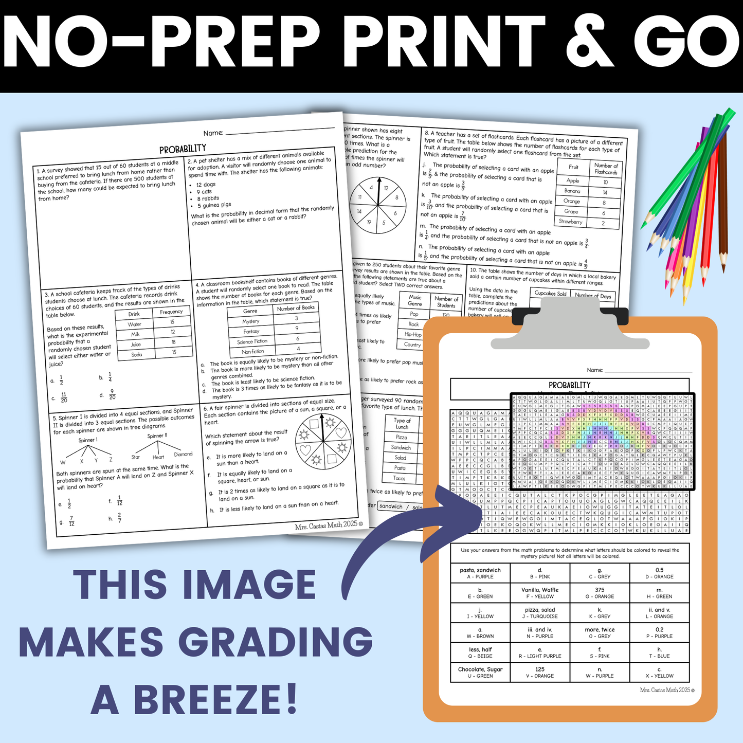 Probability Worksheet 7th Grade Math STAAR Review Activity