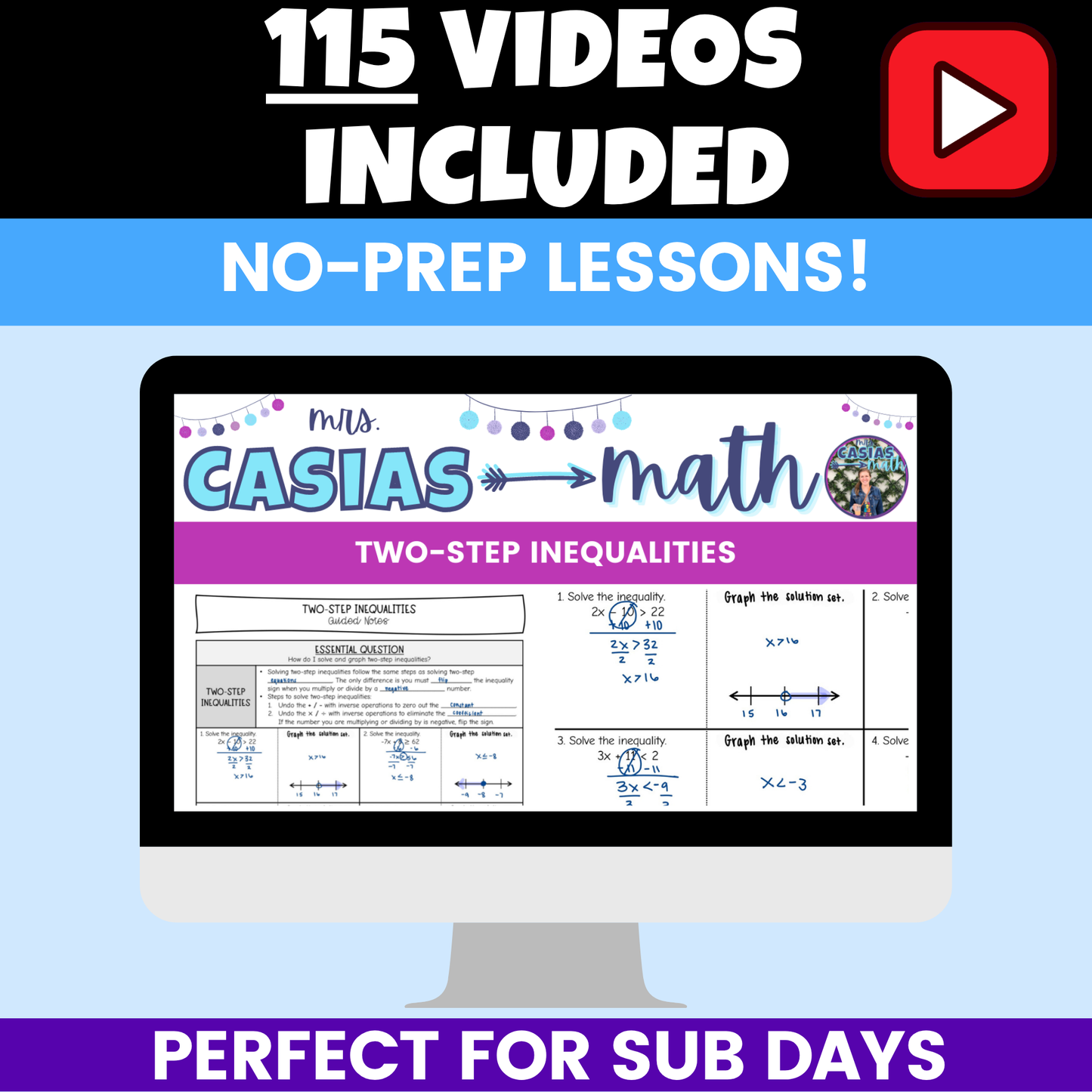 7th Grade Math Guided Notes and Differentiated Worksheets Mega Bundle Entire Year