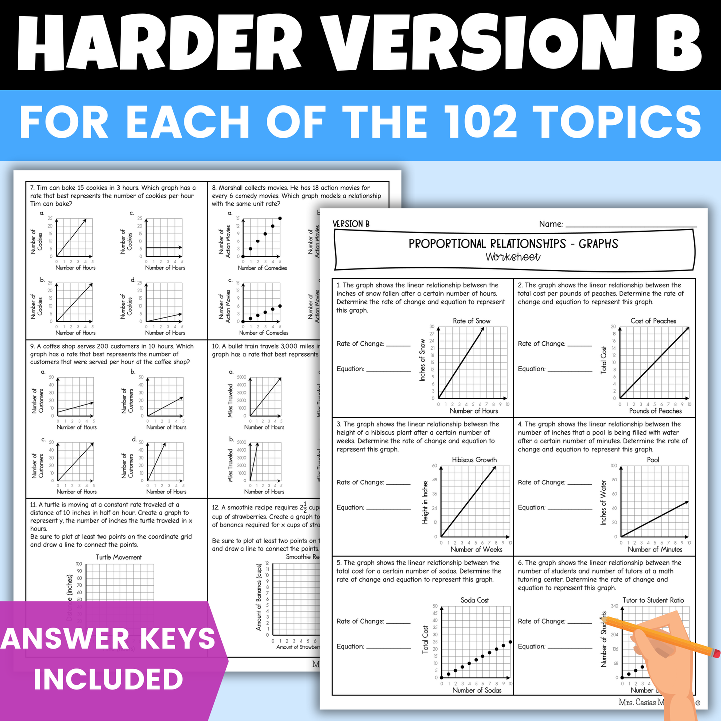 7th Grade Math Differentiated Worksheets Mega Bundle Entire Year
