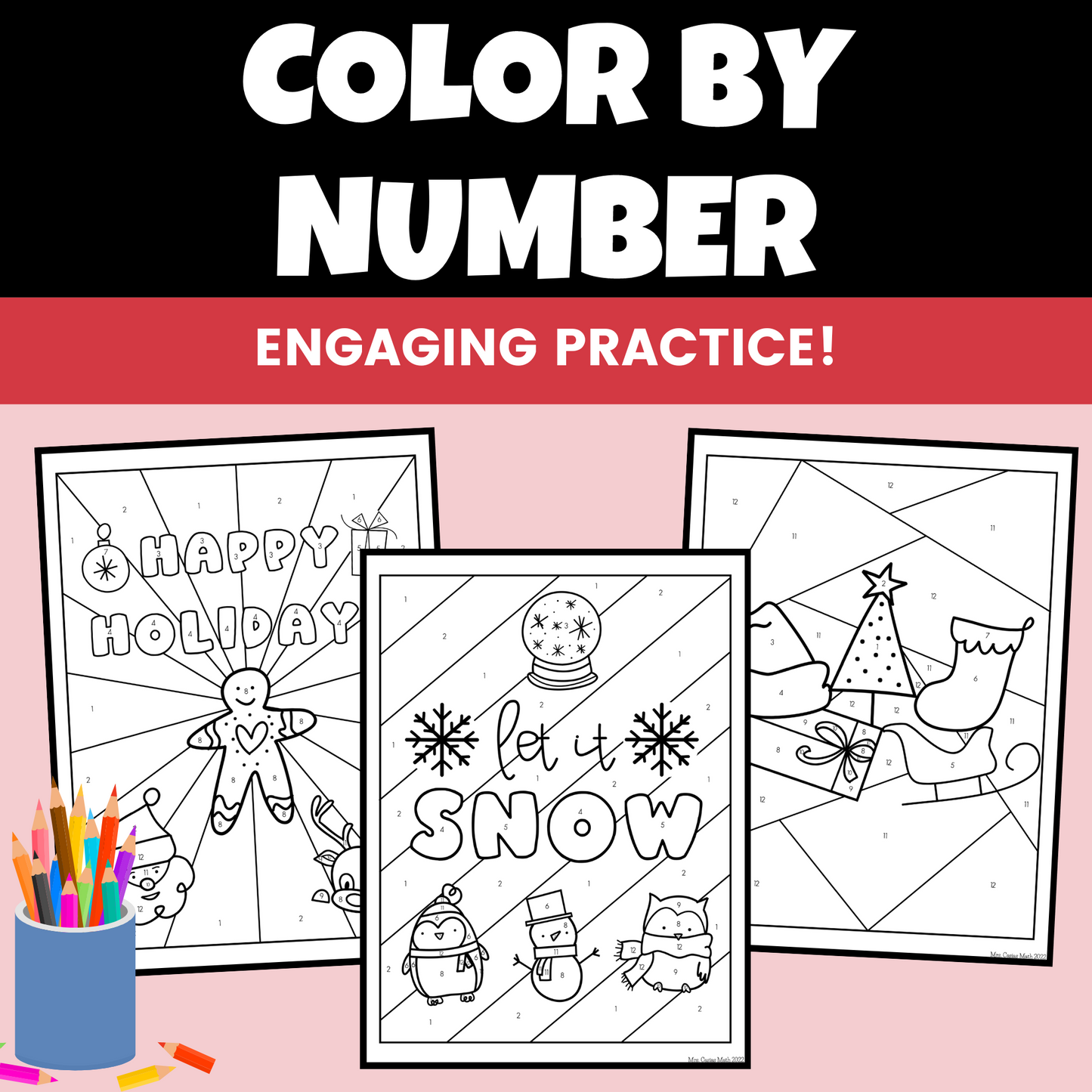 Winter Christmas Math Activities Coloring Worksheets 7th Grade Math