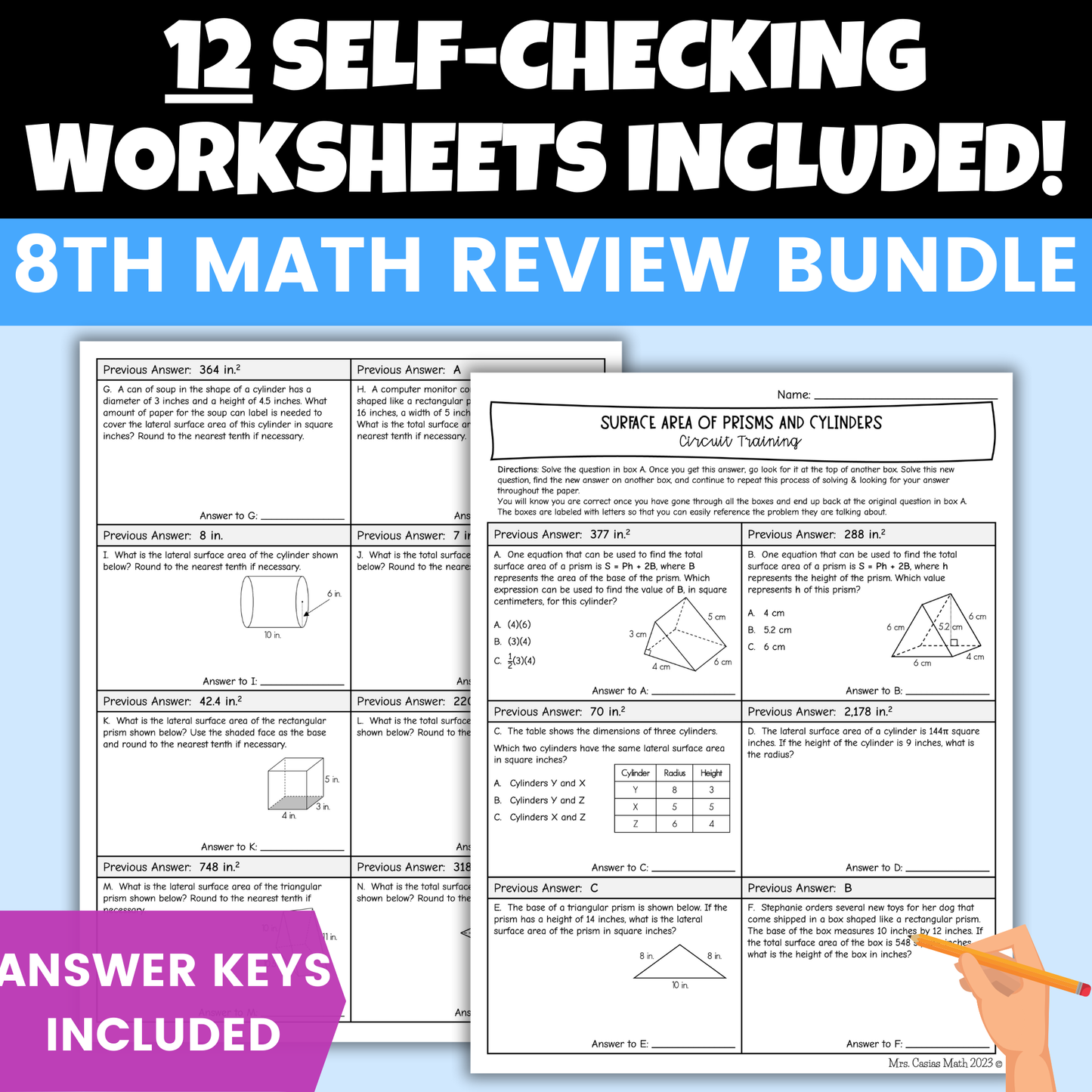 8th Grade Math STAAR Review BUNDLE - Review Sheets, Mini Quizzes, Worksheets