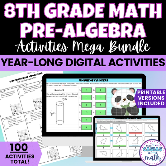 8th Grade Math Digital Activities BUNDLE Entire Year