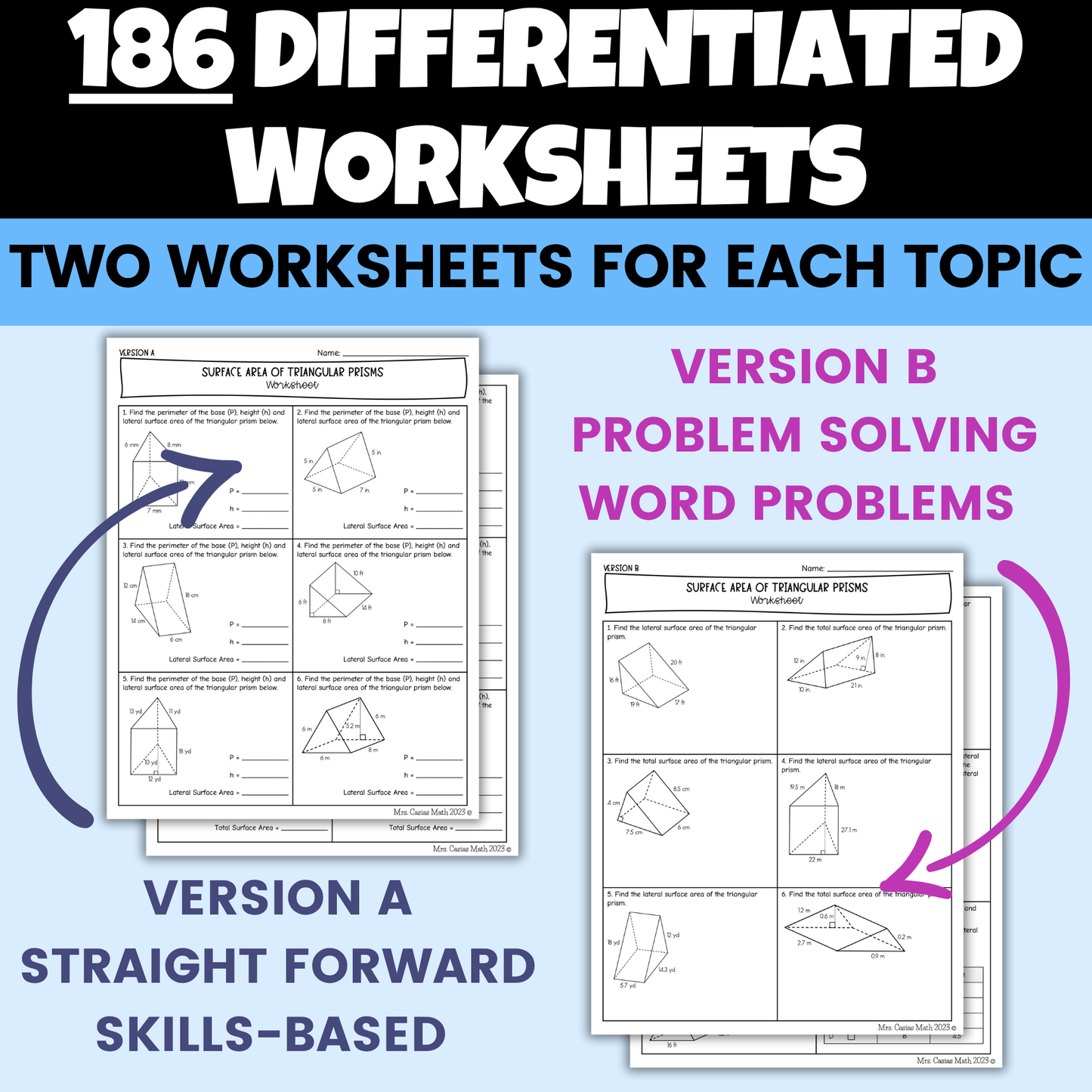 8th Grade Math Notes, Worksheets and Activities BUNDLE Entire Year
