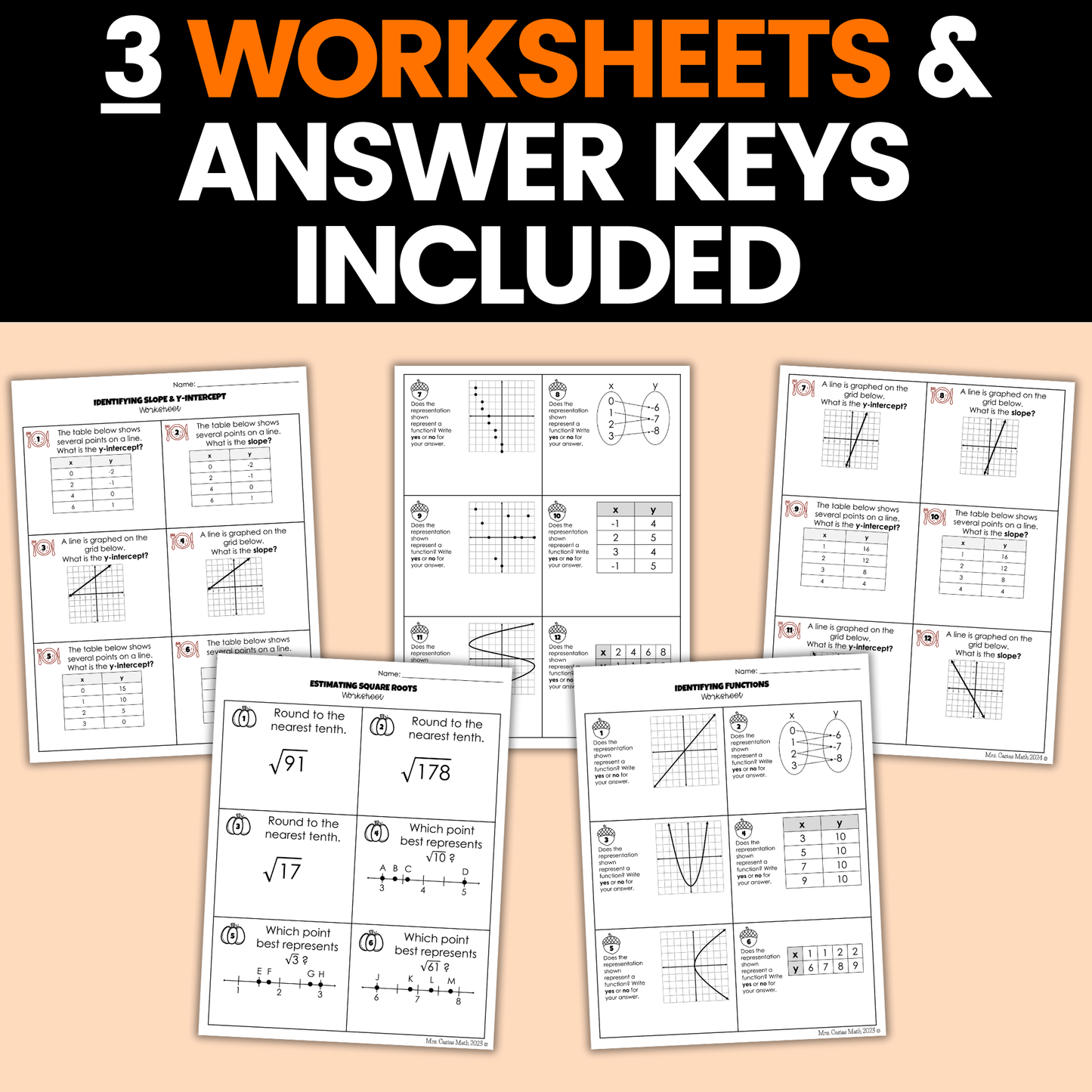 Thanksgiving Math Activities 8th Grade Google Sheets and Worksheets BUNDLE
