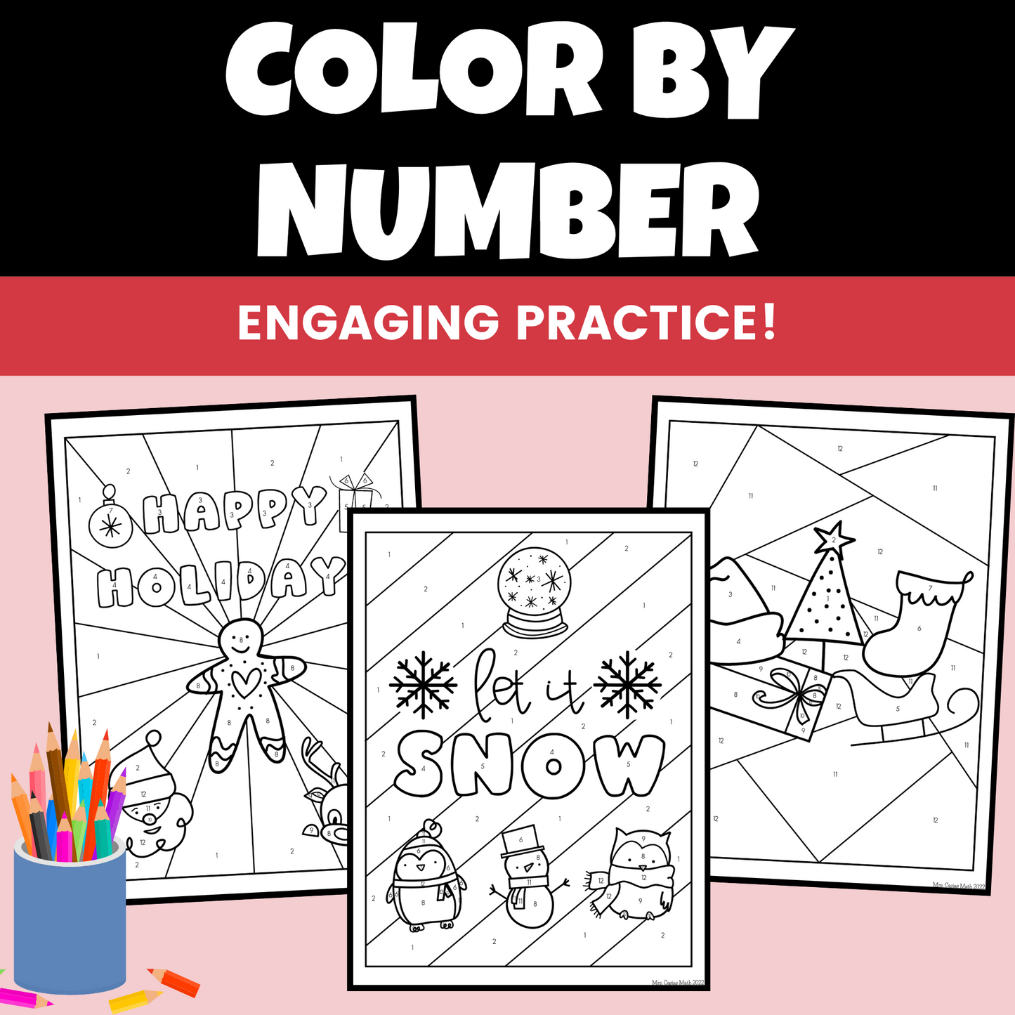 Winter Christmas Math Activities Coloring Worksheets 8th Grade Math