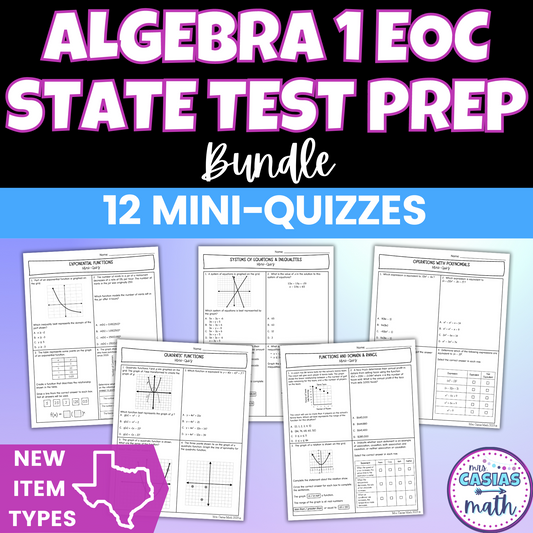 Mini Quizzes | Algebra 1 EOC Test Prep | STAAR New Item Types