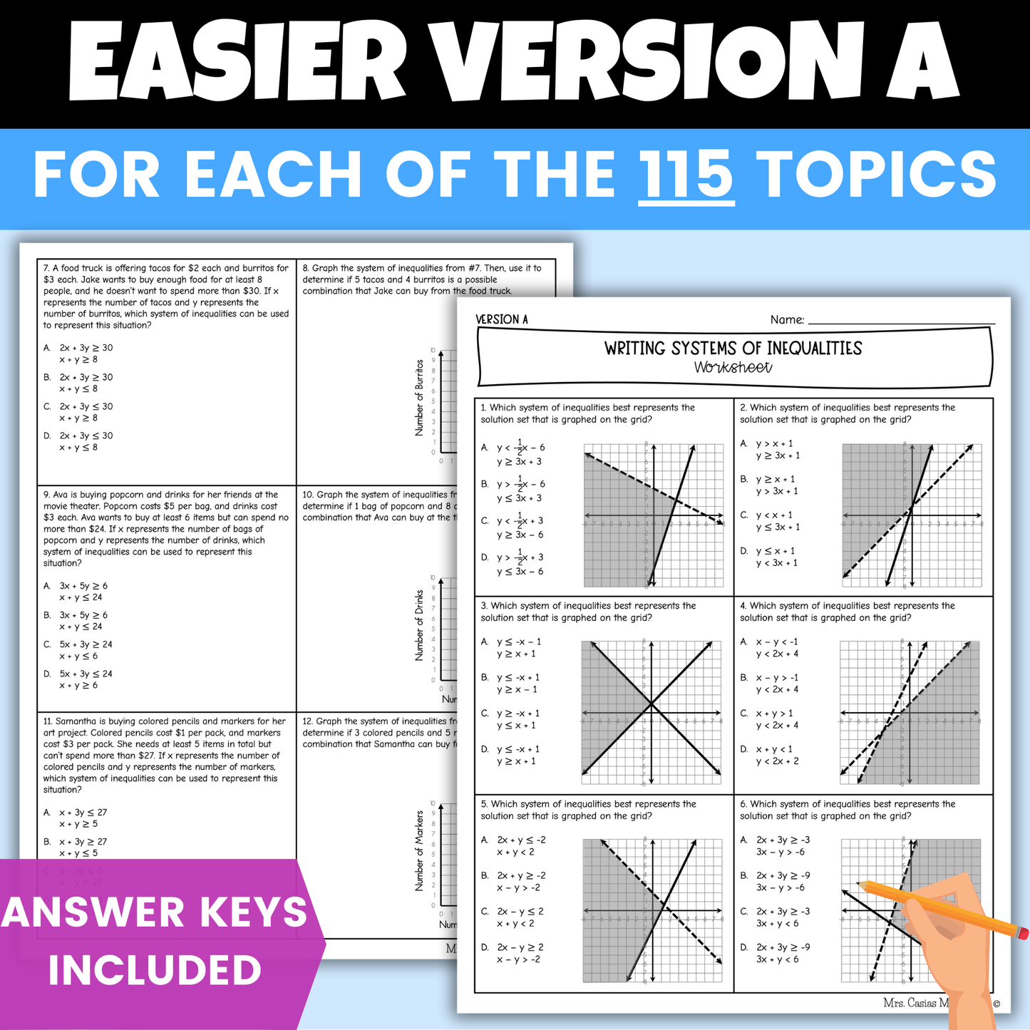 Algebra 1 Differentiated Worksheets Mega Bundle Entire Year