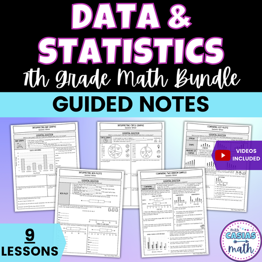 Data and Statistics Guided Notes Lessons 7th Grade Math