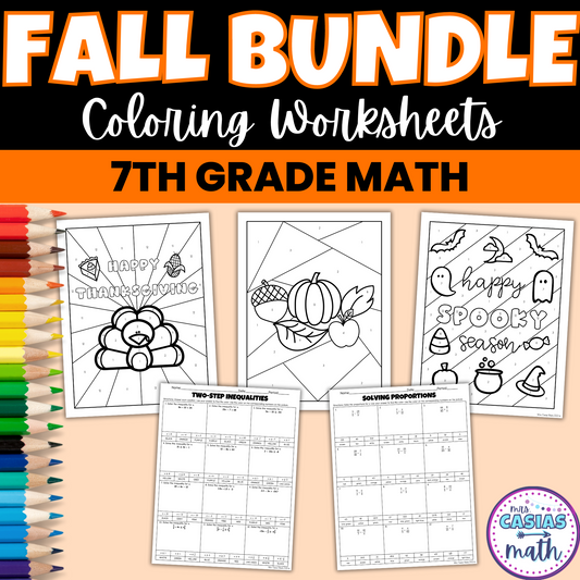 Fall Math Activities Coloring Worksheets 7th Grade Math