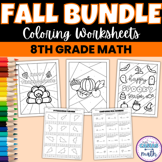 Fall Math Activities Coloring Worksheets 8th Grade Math