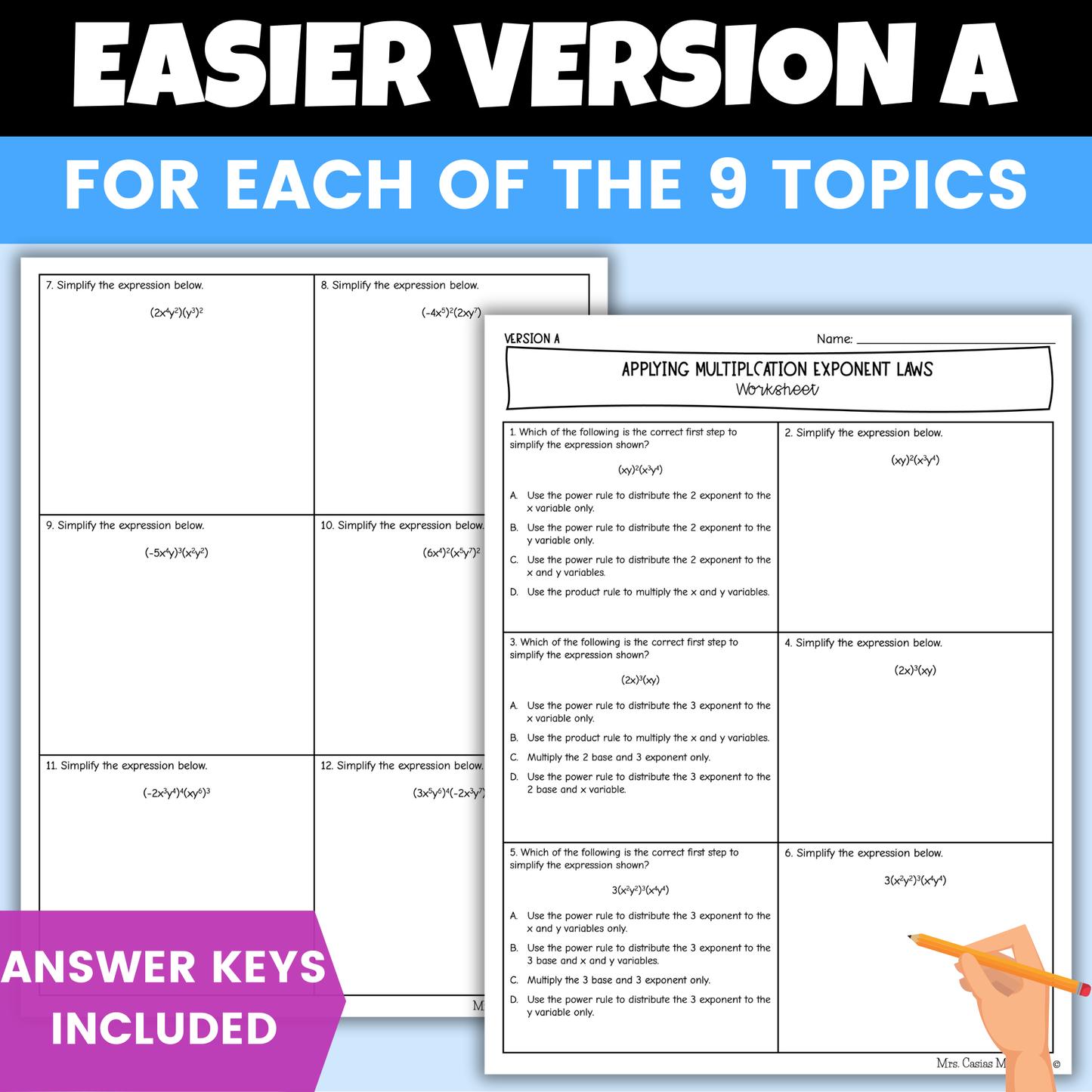 Laws of Exponents and Radicals Algebra 1 Differentiated Worksheets BUNDLE