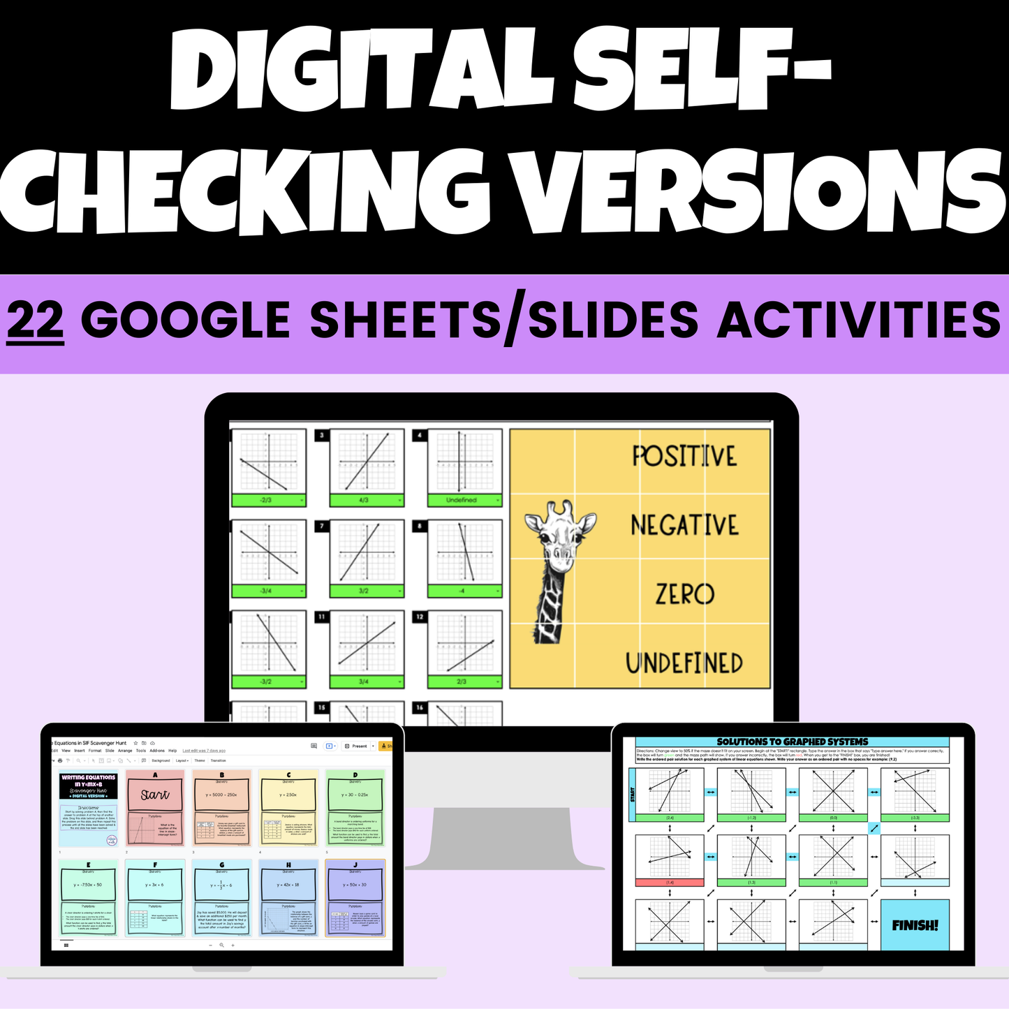 Linear Relationships Digital Activities and Worksheets 8th Grade Math