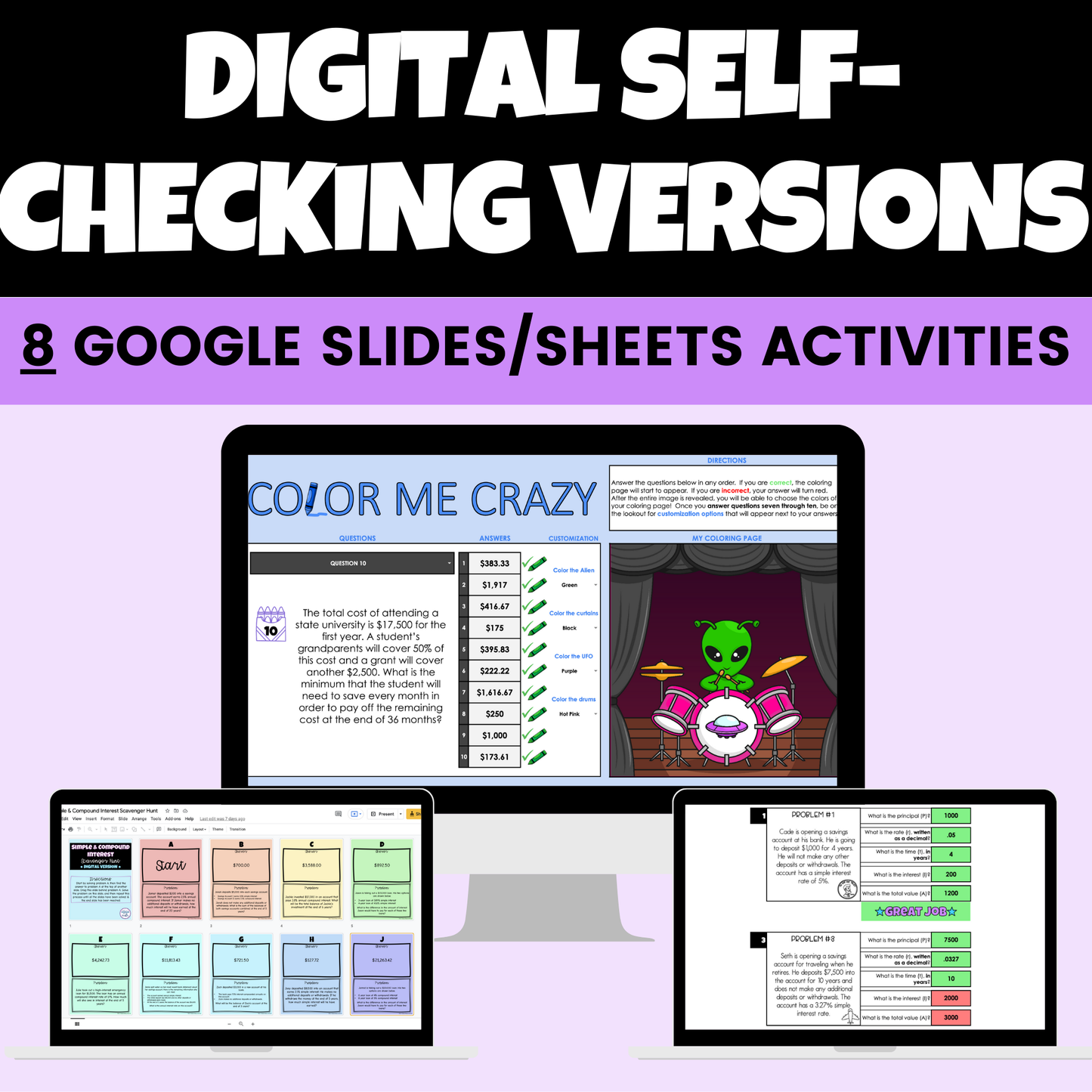 Personal Financial Literacy Digital Activities and Worksheets 8th Grade Math