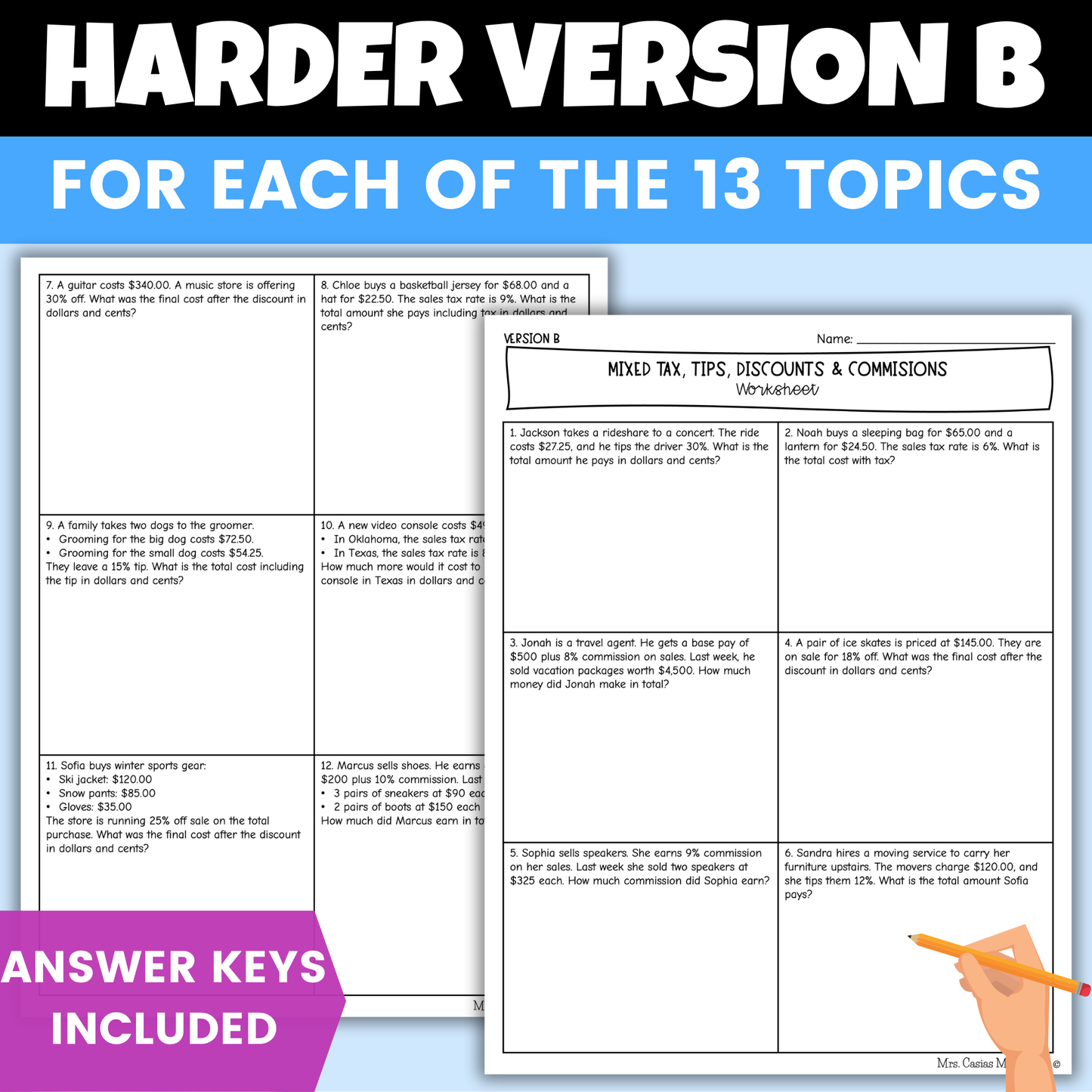 Personal Financial Literacy Differentiated Worksheets BUNDLE 7th Grade Math