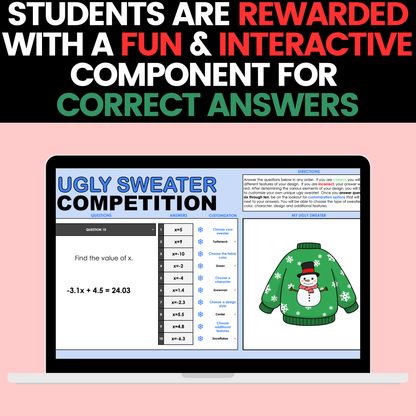 7th Grade Math Christmas Holiday Activities Digital and Worksheets BUNDLE