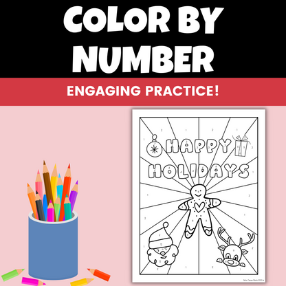 Holiday Math Activity 8th Grade Slope Christmas Coloring Worksheet