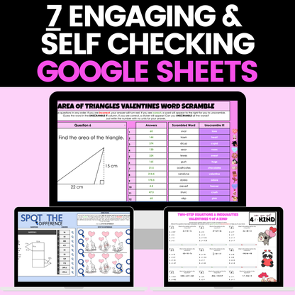 7th Grade Math Valentines Day Activities Digital and Worksheets BUNDLE