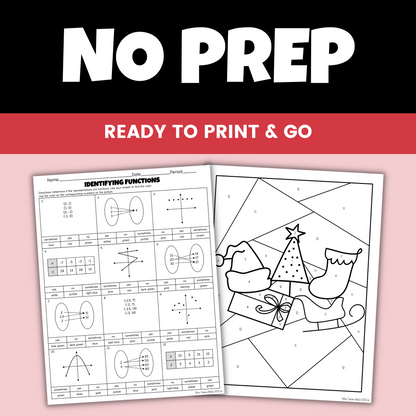 8th Grade Math Christmas Activity Identifying Functions Coloring Worksheet