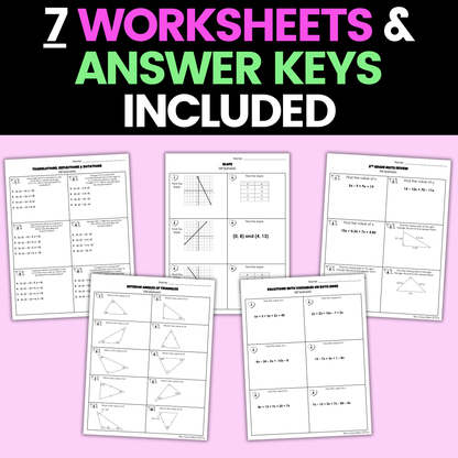 8th Grade Math Valentines Day Activities Digital and Worksheets BUNDLE