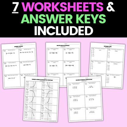 Algebra 1 Valentines Day Activities Digital and Worksheets BUNDLE