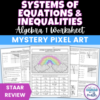 Systems of Equations and Inequalities Worksheet Algebra 1 EOC Review Activity