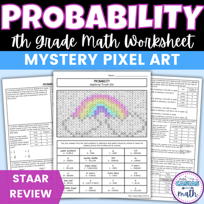 Probability Worksheet 7th Grade Math STAAR Review Activity
