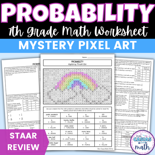 Probability Worksheet 7th Grade Math STAAR Review Activity