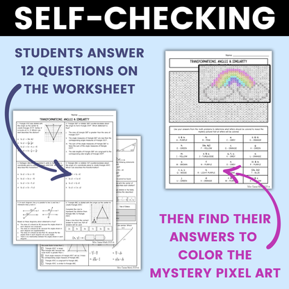 Angles, Transformations and Similarity Worksheet 8th Grade Math STAAR Review