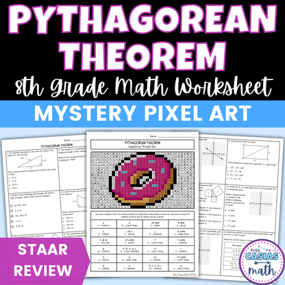 Pythagorean Theorem Worksheet 8th Grade Math STAAR Review Activity