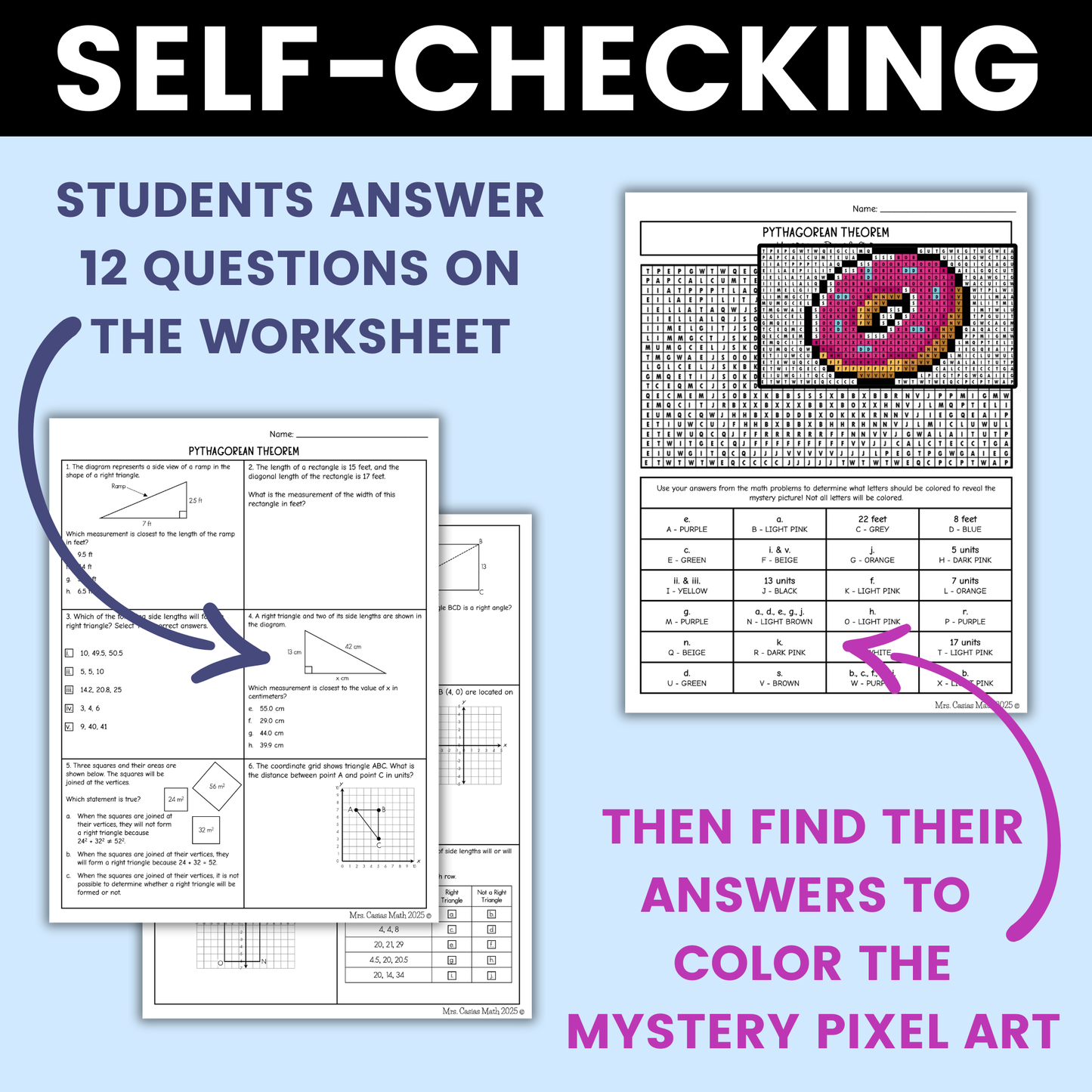 Pythagorean Theorem Worksheet 8th Grade Math STAAR Review Activity