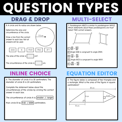 Area, Circumference and Similar Figures Worksheet 7th Grade Math STAAR Review