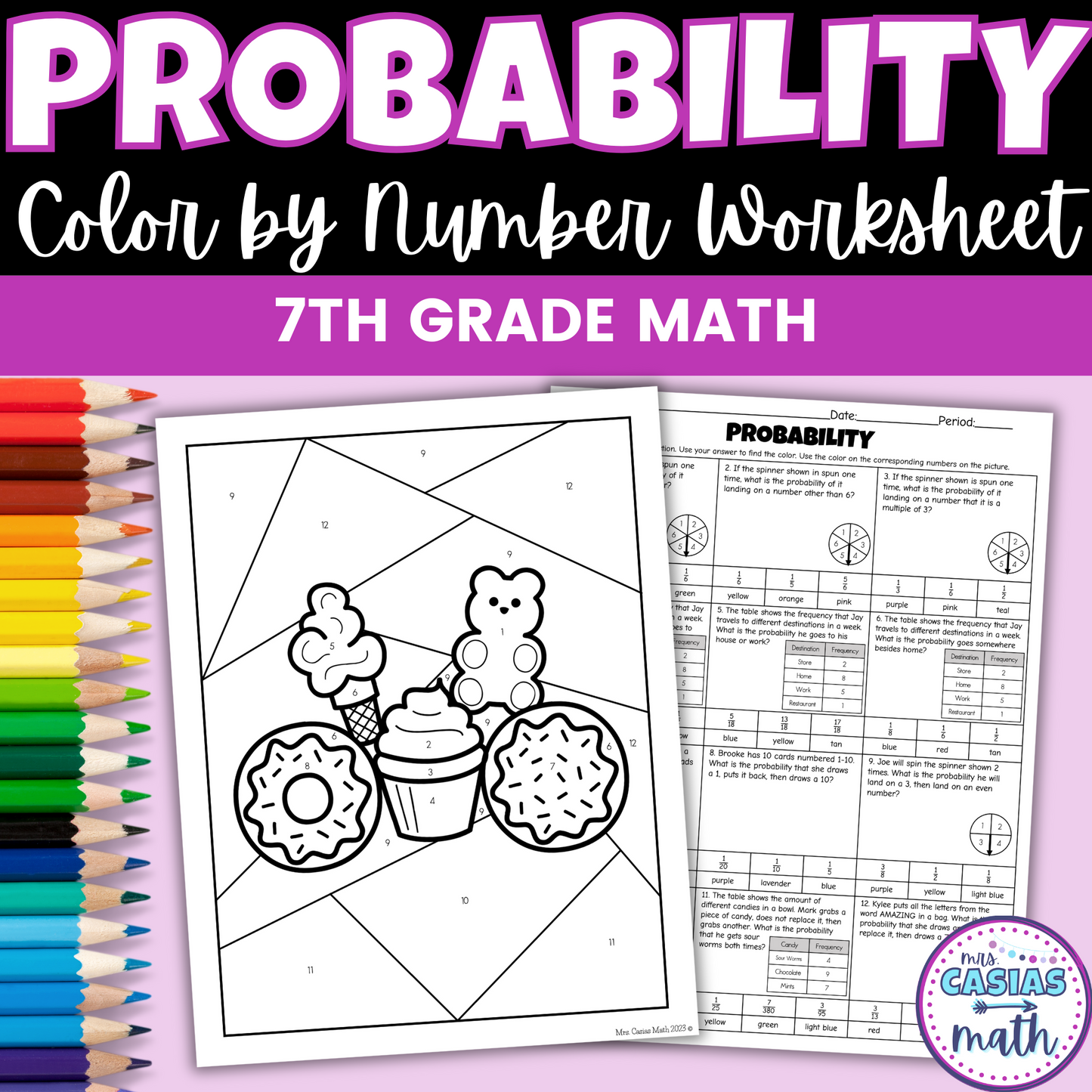 Probability Coloring Worksheet
