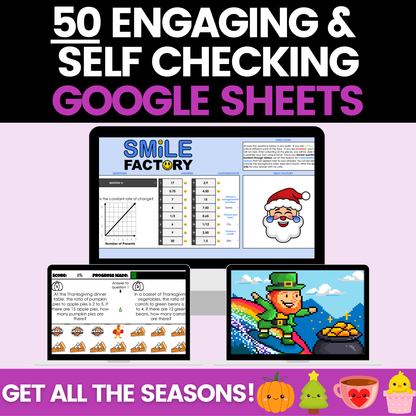 7th Grade Math Seasonal Holidays Activities Mega Bundle Digital and Worksheets