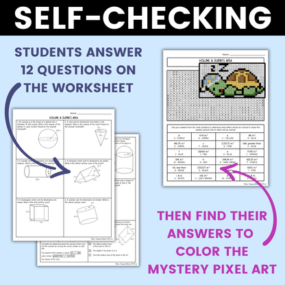 Volume and Surface Area Worksheet 8th Grade Math STAAR Review Activity