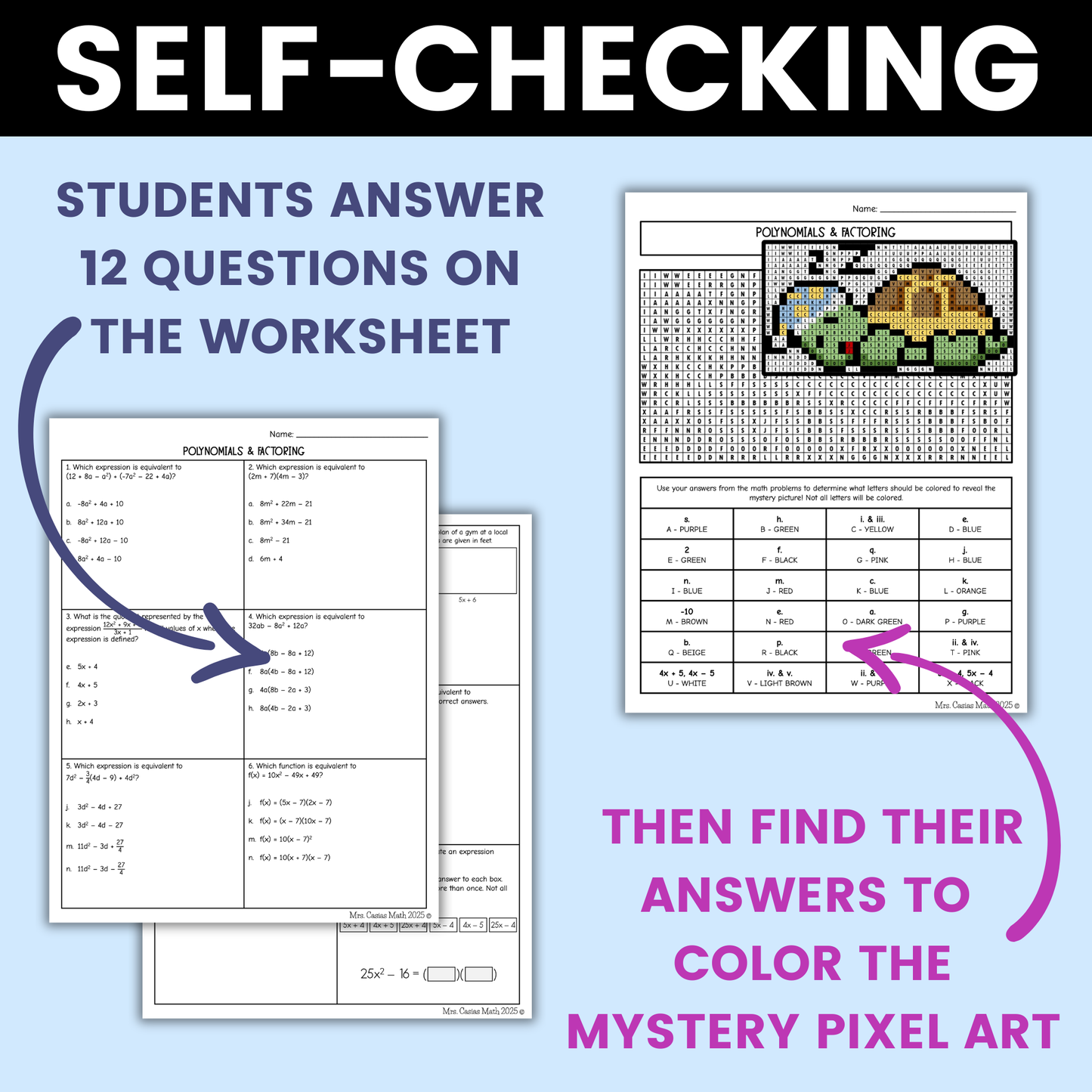 Polynomials and Factoring Worksheet Algebra 1 EOC Review Activity