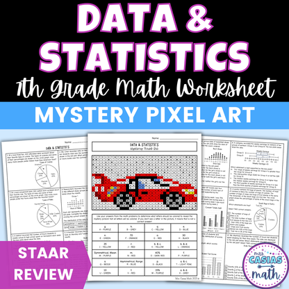 Data and Statistics Worksheet 7th Grade Math STAAR Review Activity