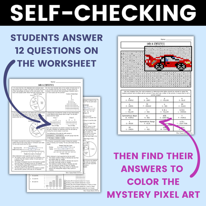 Data and Statistics Worksheet 7th Grade Math STAAR Review Activity