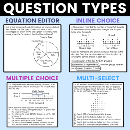 Data and Statistics Worksheet 7th Grade Math STAAR Review Activity