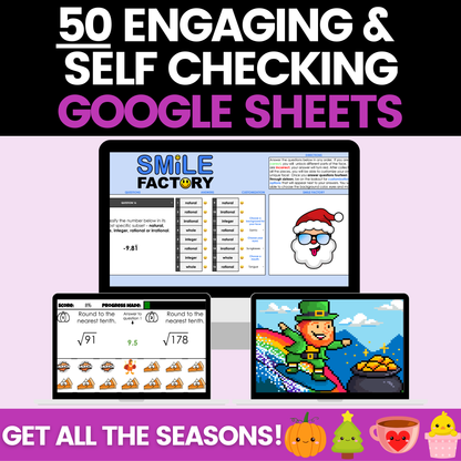 8th Grade Math Seasonal Holidays Activities Mega Bundle Digital and Worksheets