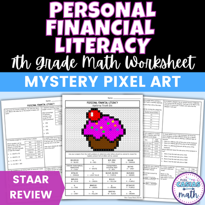 Personal Financial Literacy Worksheet 7th Grade Math STAAR Review Activity