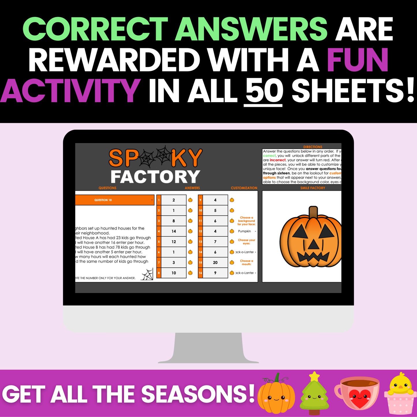 8th Grade Math Seasonal Holidays Activities Mega Bundle Digital and Worksheets