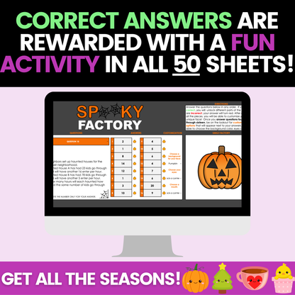8th Grade Math Seasonal Holidays Activities Mega Bundle Digital and Worksheets