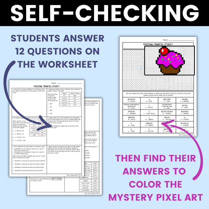 Personal Financial Literacy Worksheet 7th Grade Math STAAR Review Activity