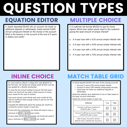 Personal Financial Literacy Worksheet 8th Grade Math STAAR Review Activity