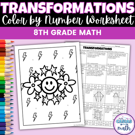 Transformations Coloring Worksheet