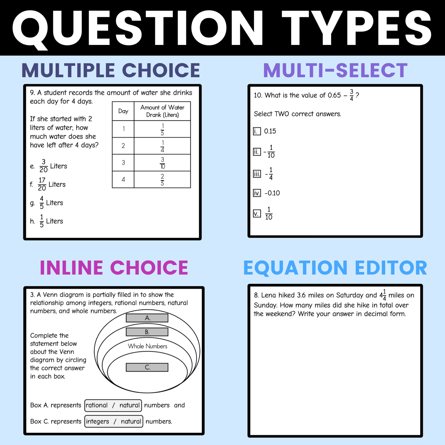 Rational Numbers & Operations Worksheet 7th Grade Math STAAR Review Activity