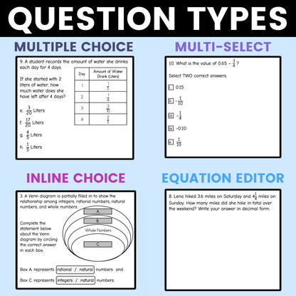 Rational Numbers & Operations Worksheet 7th Grade Math STAAR Review Activity