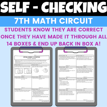 Rational Numbers & Operations Worksheet 7th Grade Math STAAR Review Activity