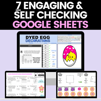 7th Grade Math Spring Activities Bundle Digital and Worksheets